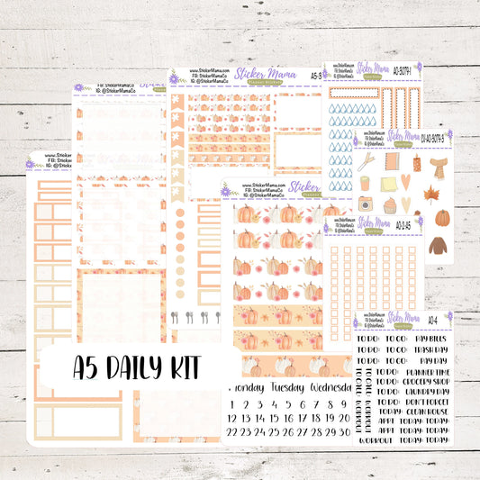 A5 Daily Duo -3079 - Pumpkin October Stickers Planner Stickers - Daily Duo A5Planner - Daily Duo Stickers - Daily Planner