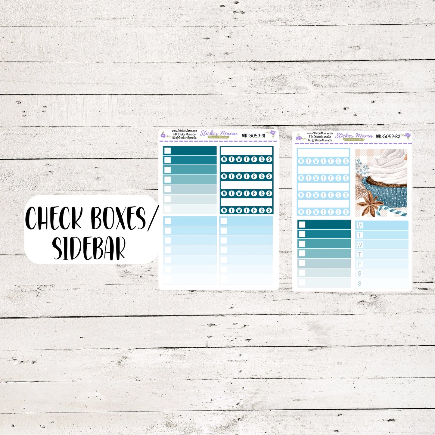 NEW WK-3059a - Christmas Winter 2 Stickers || Weekly Planner Kit || Erin Condren || Hourly Planner Kit || Vertical Planner Kit