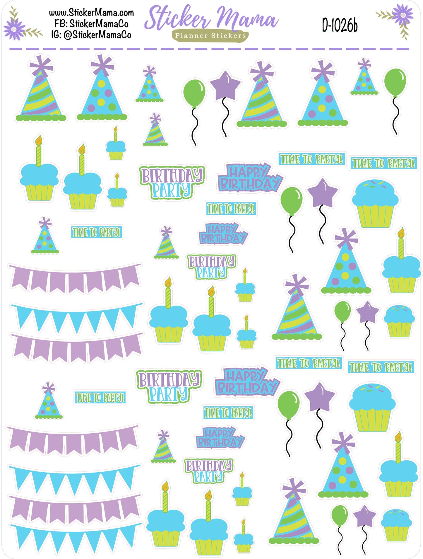 D1026 || BIRTHDAY PLANNER Stickers || Birthday Stickers || Planner Stickers for Winter