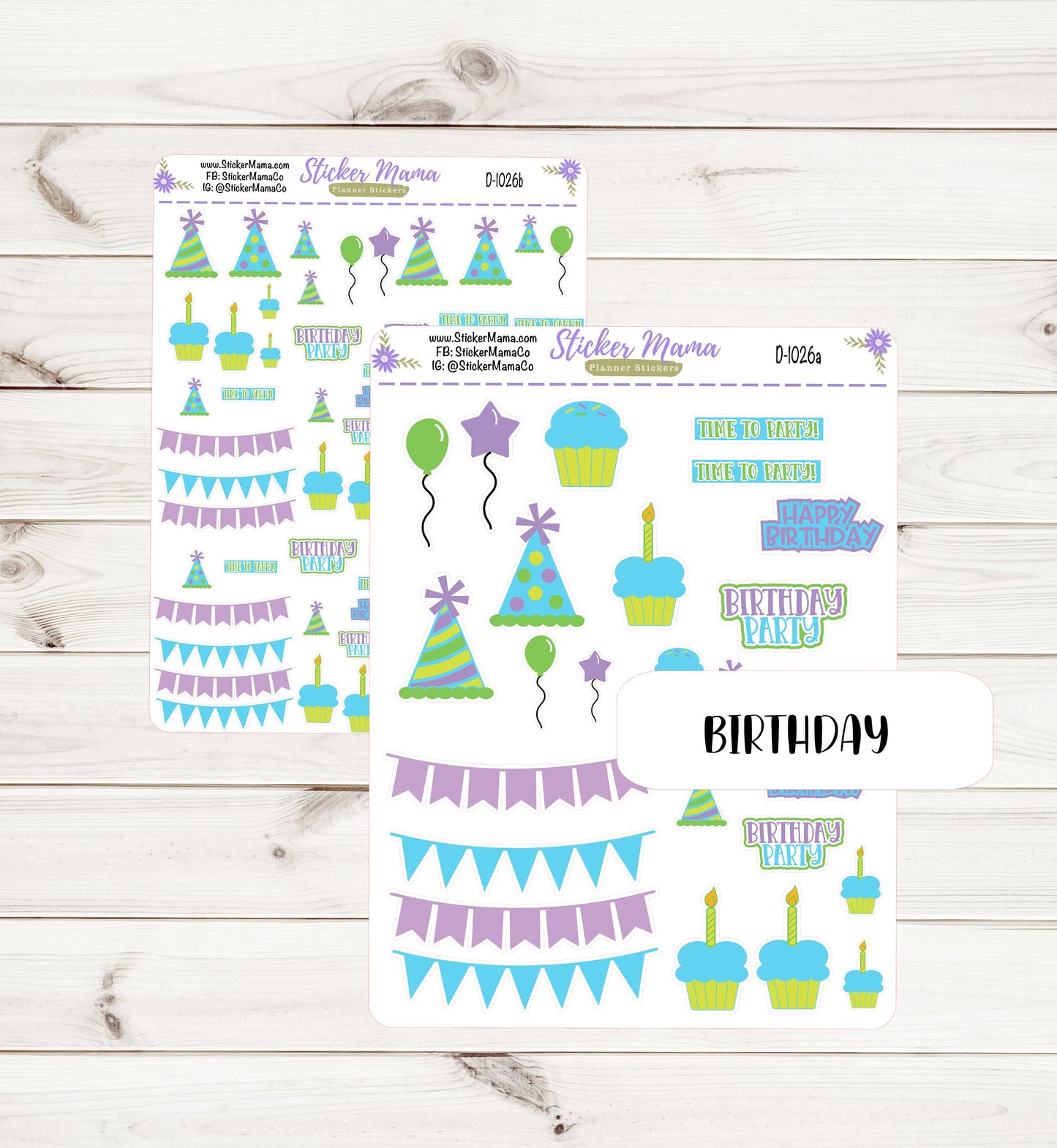 D1026 || BIRTHDAY PLANNER Stickers || Birthday Stickers || Planner Stickers for Winter