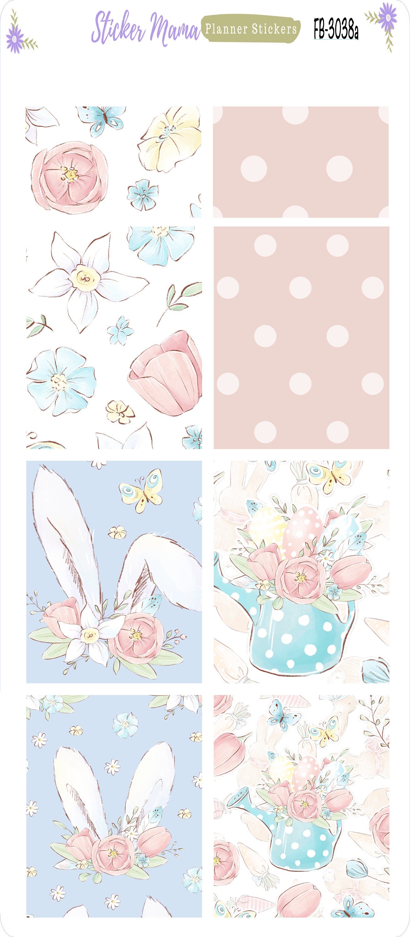 FB-3038 FULL BOX "Easter Spring Time" Stickers || Planner Stickers || Full Box for Planners || Easter Sticker Kit