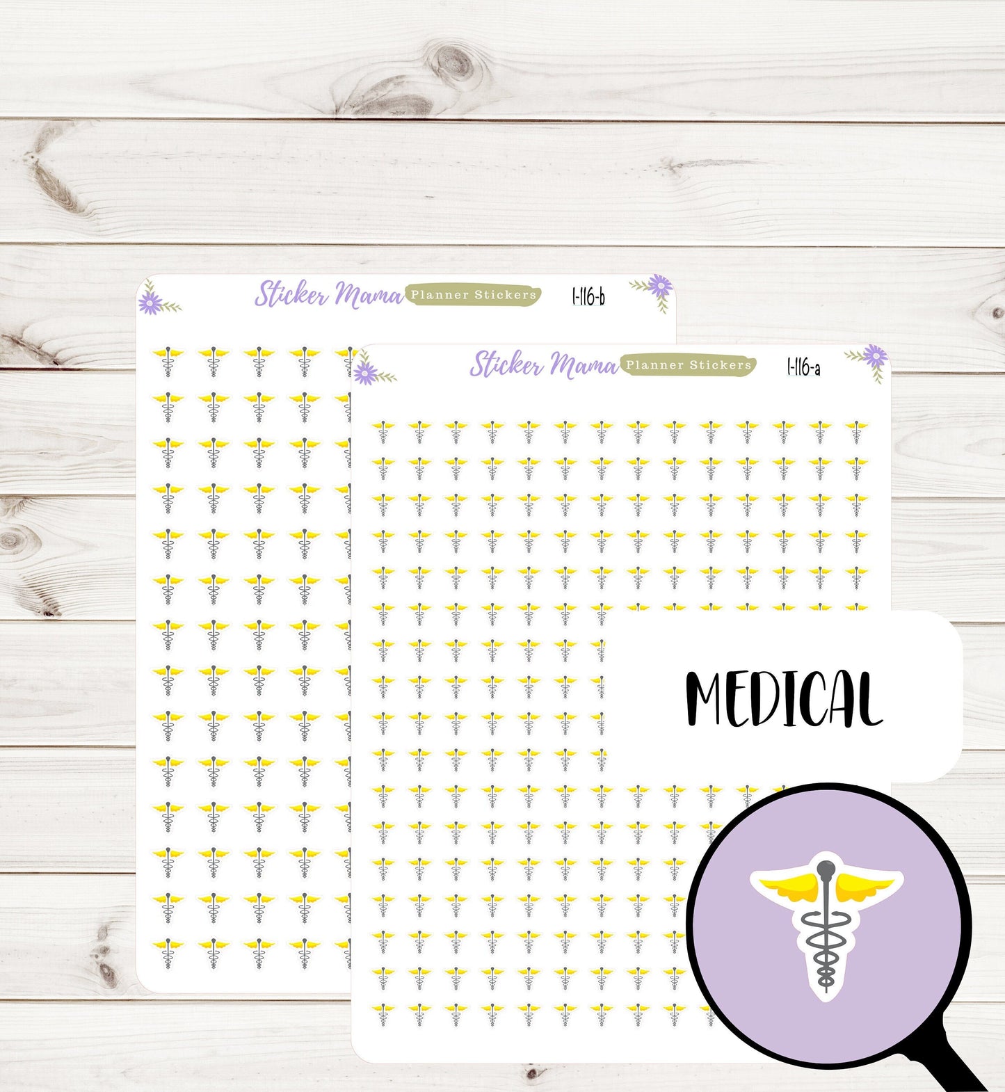 I-116 MEDICAL PLANNER Stickers || Sugar Stickers || Blood Sugar Stickers || Health Care Stickers