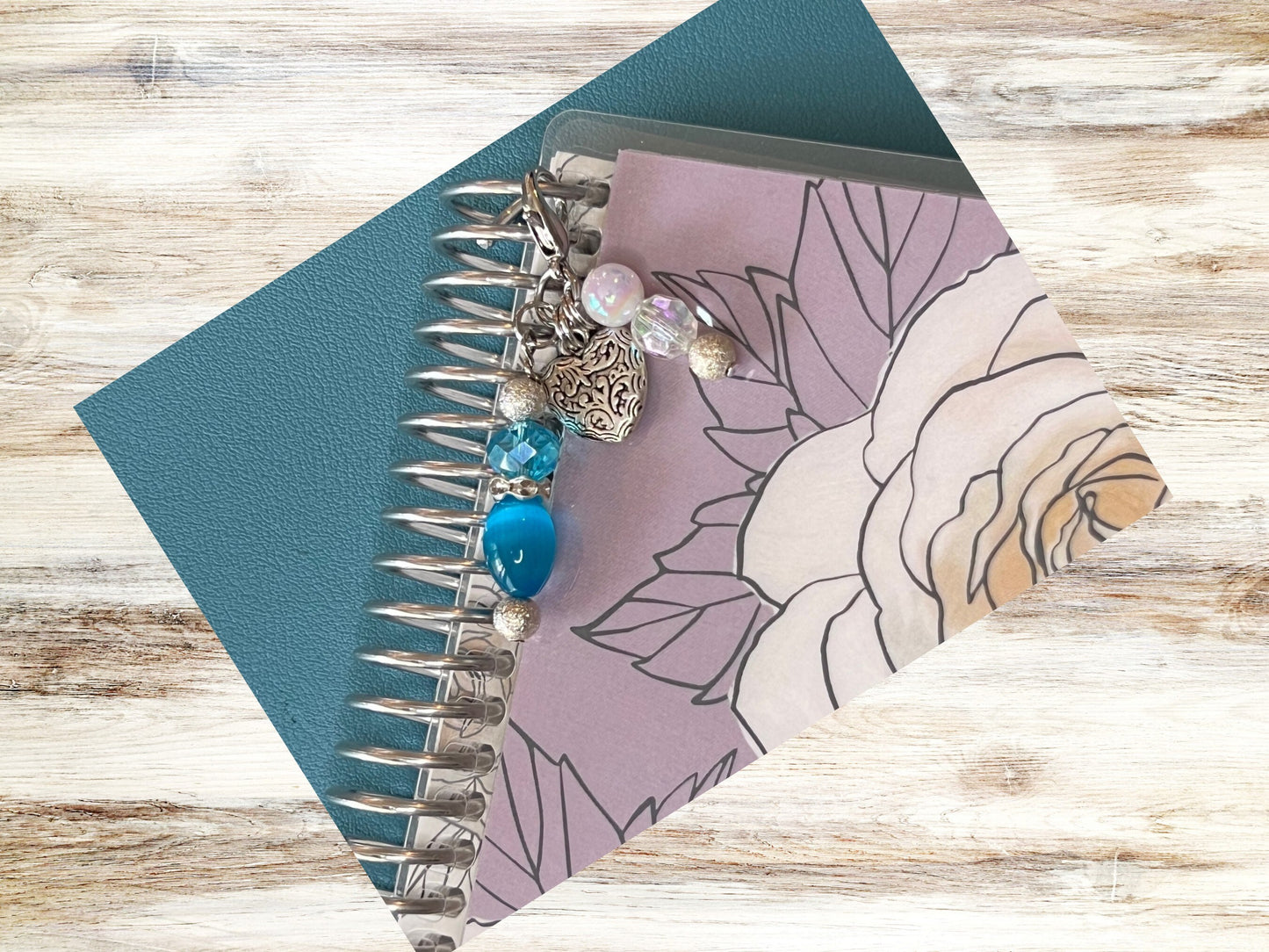 Planner Charm - Blue and White || Zipper Charm || Backpack Charm || Purse Charm