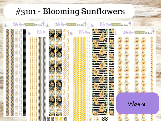 WASHI PLANNER STICKERS || 3101 || Blooming Sunflowers || Washi Stickers || Planner Stickers || Washi for Planners