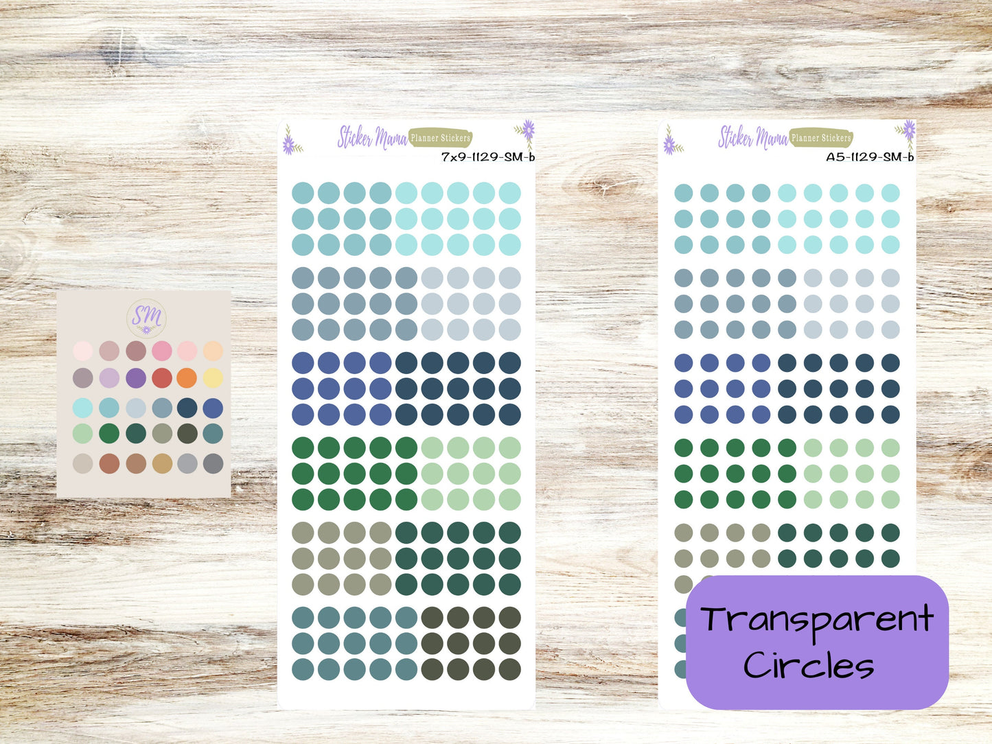 1129 In Stickermama Color-Way - Colored Dots - Clear Round Stickers