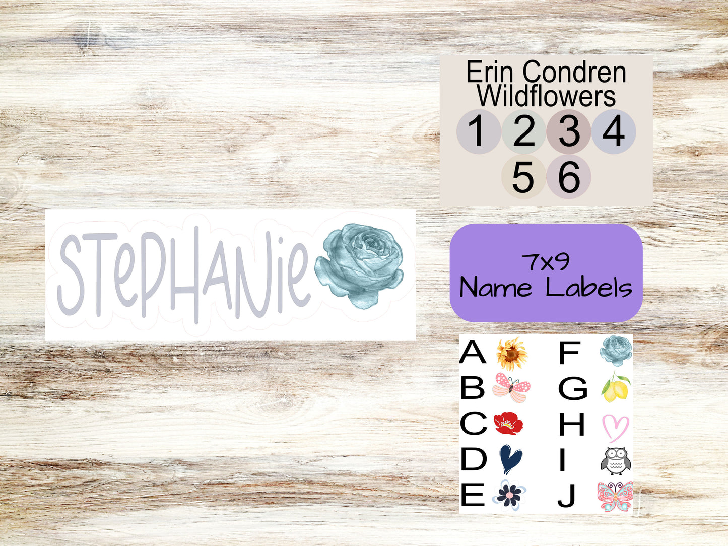 7x9 Wildflower Daily Name Label || Name Decal for Wildflower || Planner Decals || Planner Name Decals