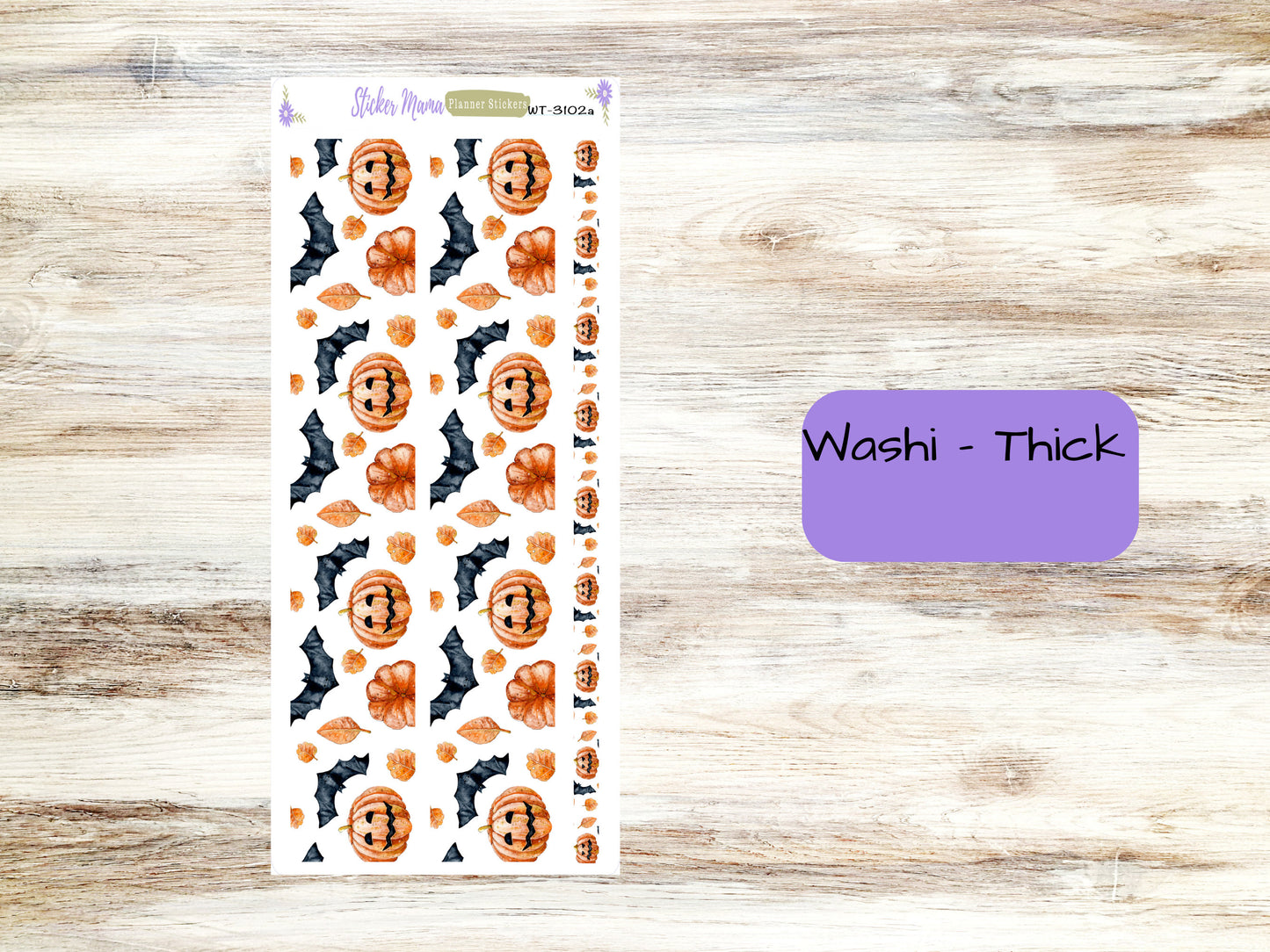 WASHI PLANNER STICKERS || 3102 || Jack - O - Lantern || Washi Stickers || Planner Stickers || Washi for Planners