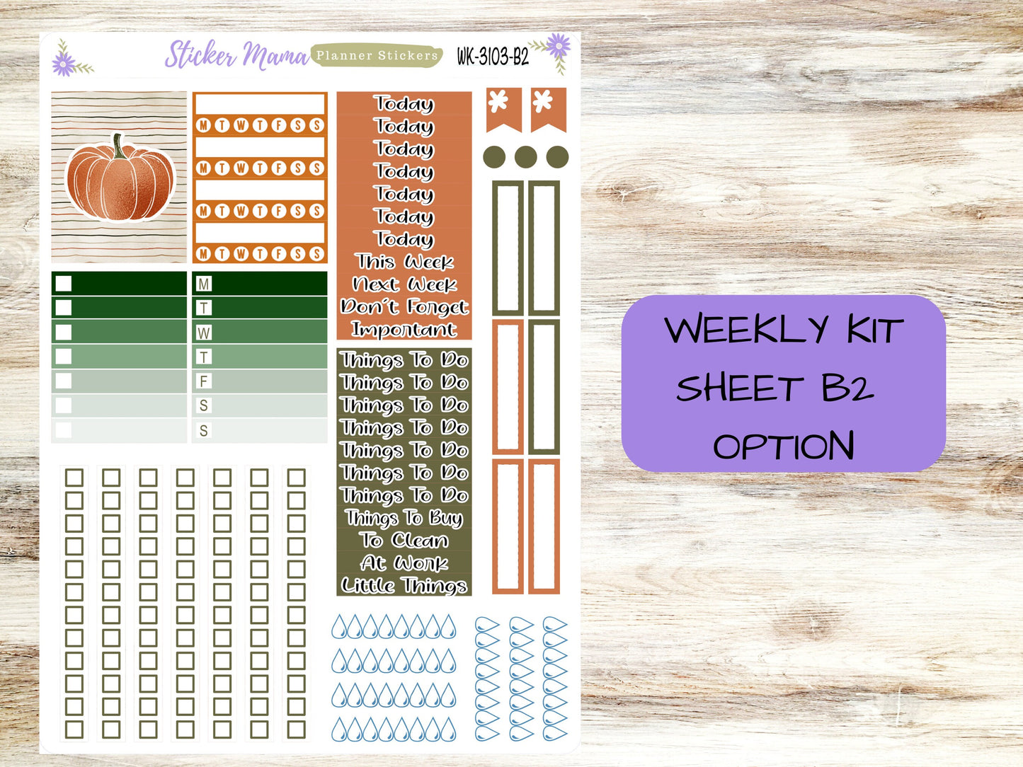 WEEKLY KIT-3103 - Harvest Thanksgiving  || Weekly Planner Kit || Erin Condren || Hourly Planner Kit || Vertical Planner Kit