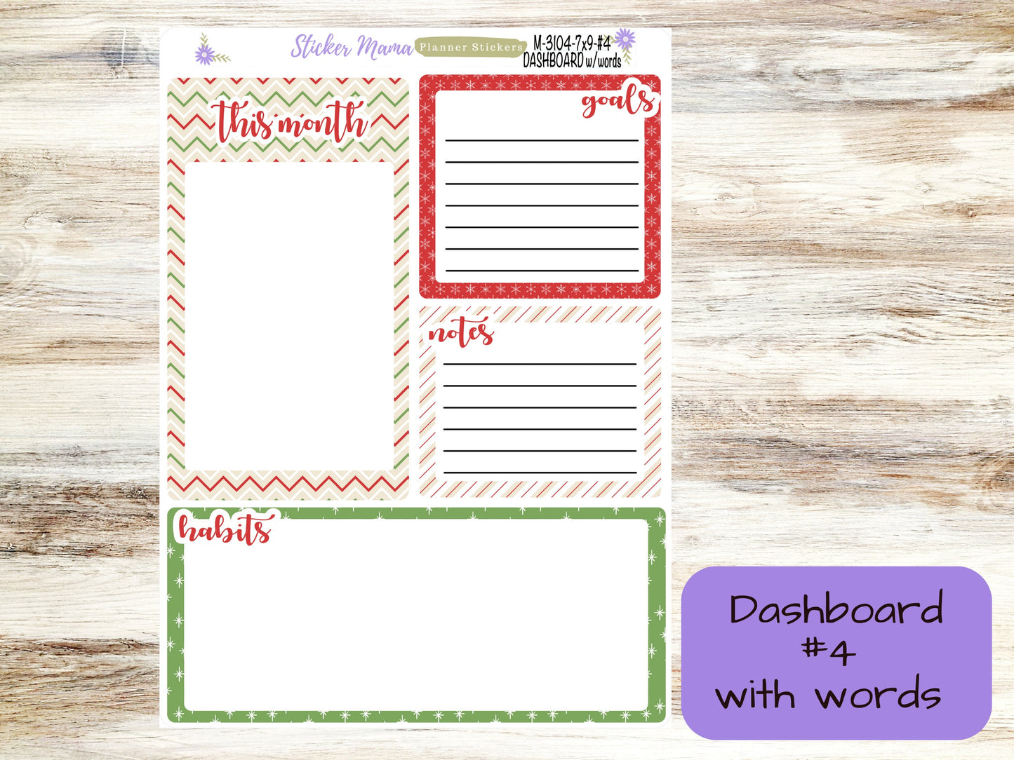 MONTHLY KIT-3104 || 7X9 || Santa's Here - 7x9 ec December Monthly Kit - December Monthly Planner Kits -  Monthly Pages