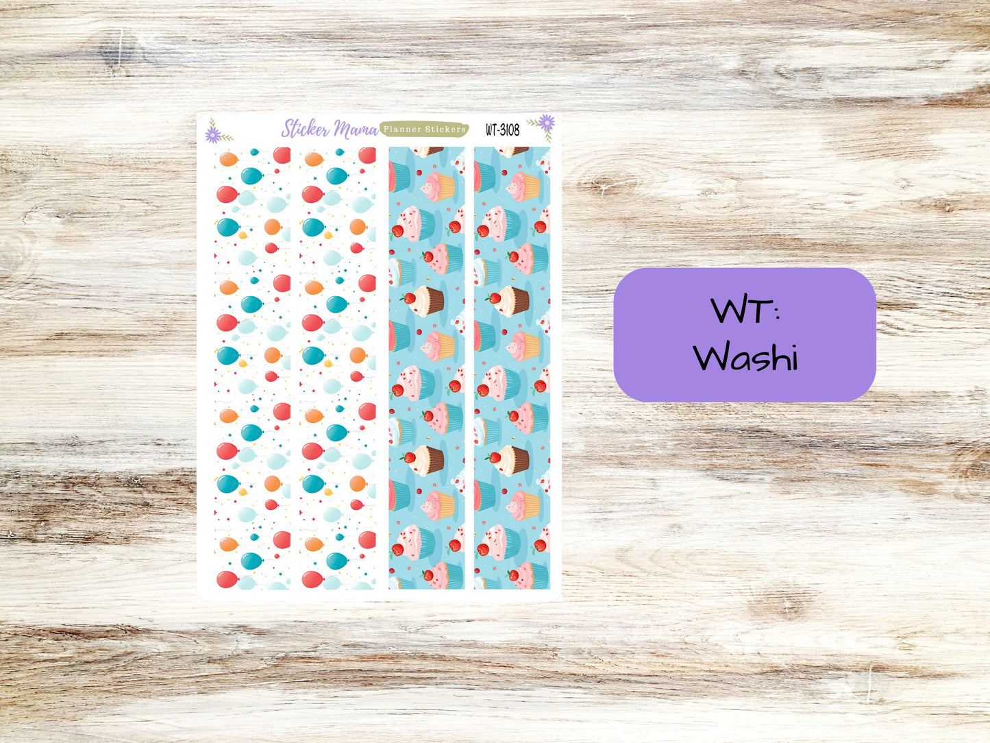 WASHI PLANNER STICKERS || 3108 || Happy Birthday! || Washi Stickers || Planner Stickers || Washi for Planners
