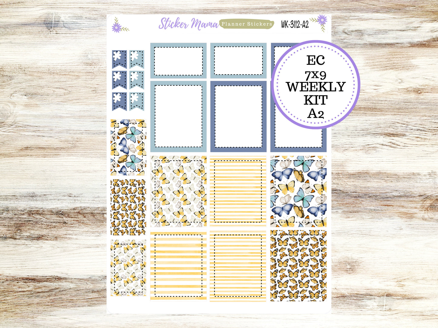 WK-3112 - Spring Butterly Kit  || Weekly Planner Kit || Erin Condren || Hourly Planner Kit || Vertical Planner Kit
